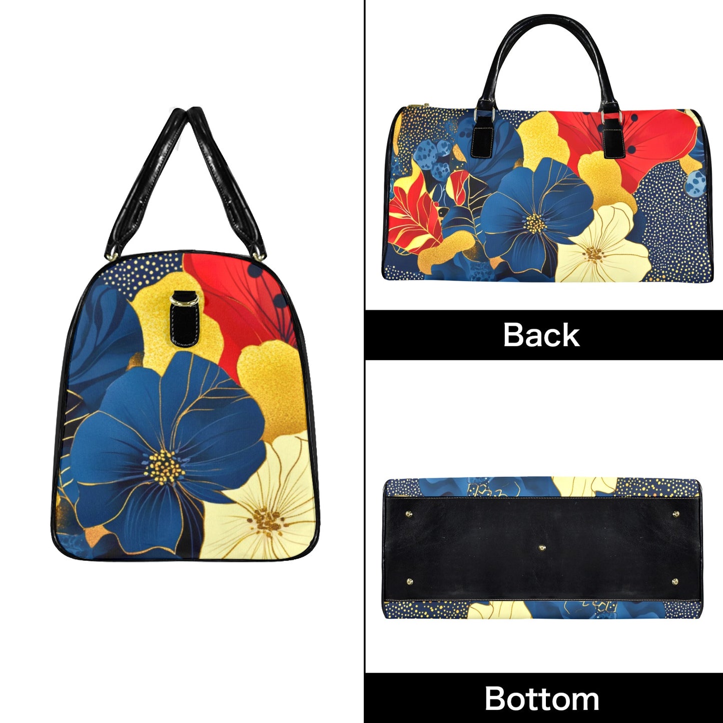 Golden Zebra Pattern Travel Bag Large Capacity Travel Bag-Large (Black Short Patch) (1737)