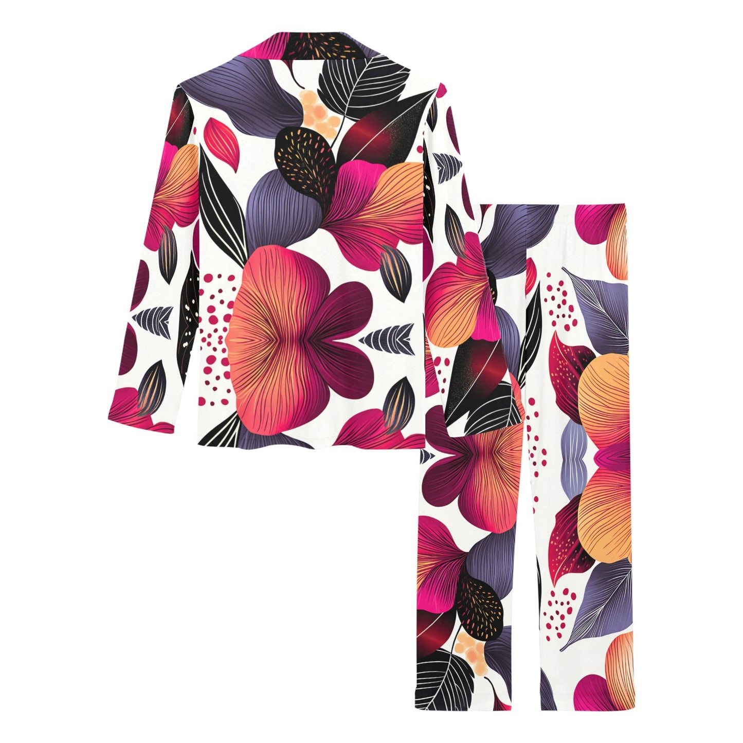 Floral Pattern Women's Pajama Set Women's Long Pajama Set