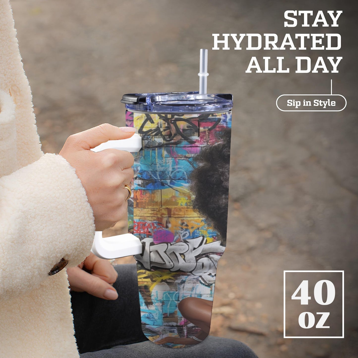 Dope Soul 40oz Tumbler with White Handle 40oz Tumbler with White Handle