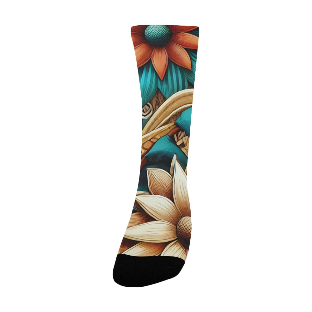 Floral Pattern Men's Socks Women's Custom Socks
