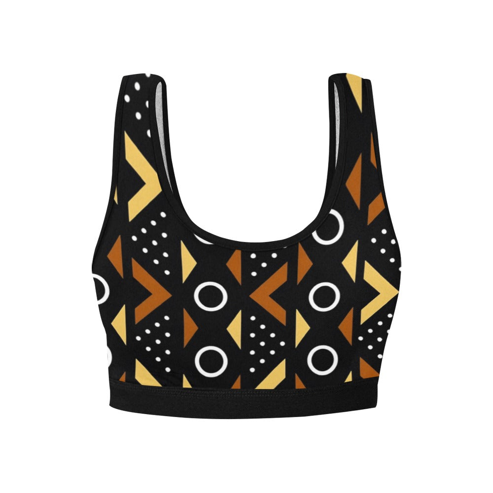 Afro Pattern Sports Bra Women's All Over Print Sports Bra (Model T52)