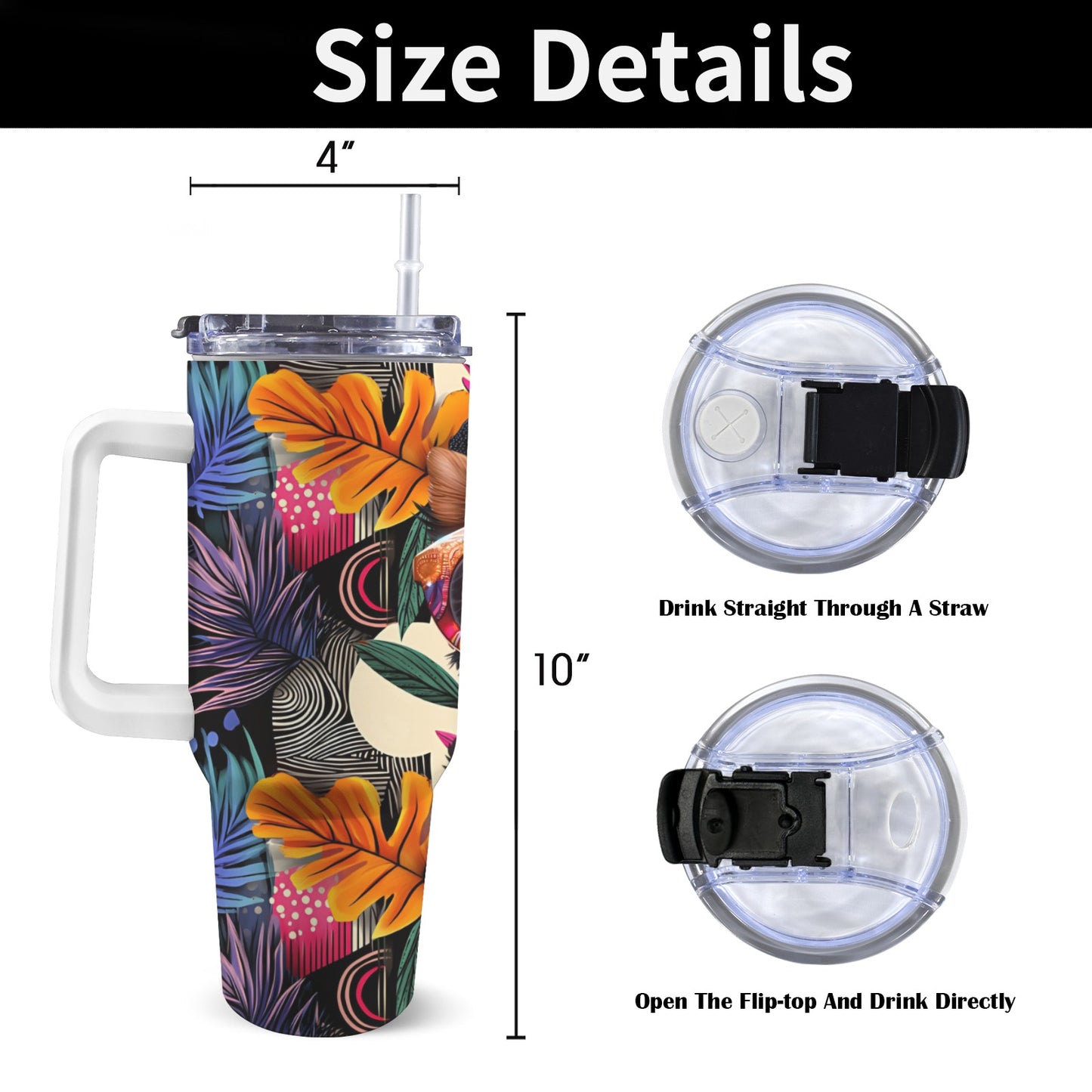Cute As Can Be 40 oz Tumbler With White Handler 40oz Tumbler with White Handle