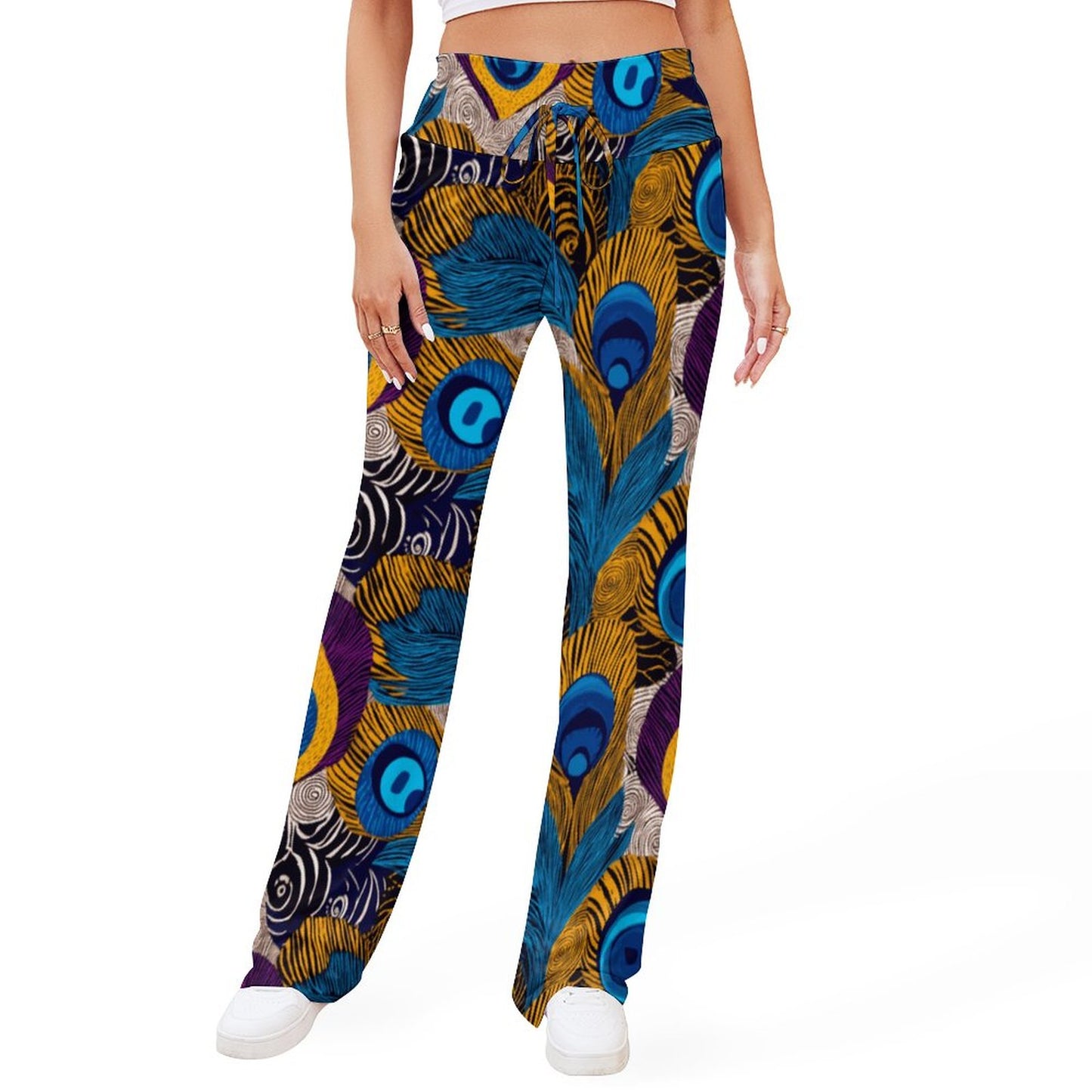 Personalized Drawstring Yoga PantsxP with Straight Baggy (All-Over Printing)