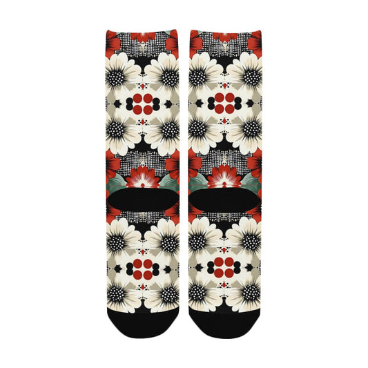 Geometric and Floral Pattern Men's Socks Women's Custom Socks