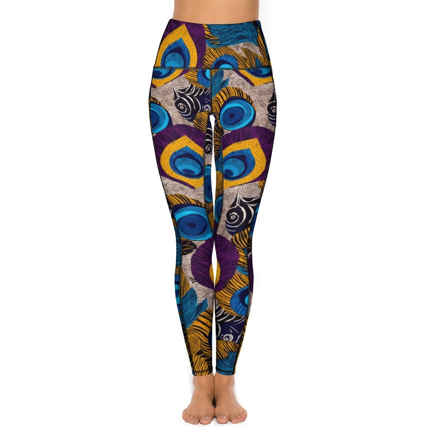 Custom Print Patterned Yoga Pants with 2 Pockets (All-Over Printing)