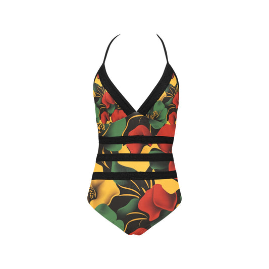 Lace Band Embossing Swimsuit (S15)