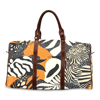 Orange and Black Camo Pattern Waterproof Travel Bag Waterproof Travel Bag/Small (Model 1639)