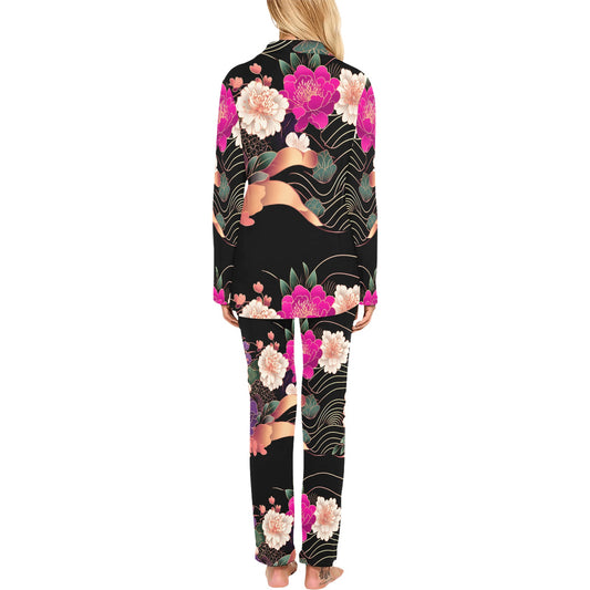 Floral Pattern Women's Pajama Set Women's Long Pajama Set