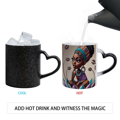 Thinking of a Master Plan Color Changing Cup Heart Handle Mug