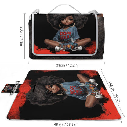 Dope Soul Square Picnic Mat Q003-58.3”x58.3”-58.3”x58.3”/148x148cm