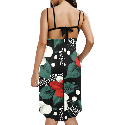 Spaghetti Strap Backless Beach Dress (D65)