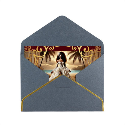 Wedding Golden Edge Greeting Cards (Horizontal)