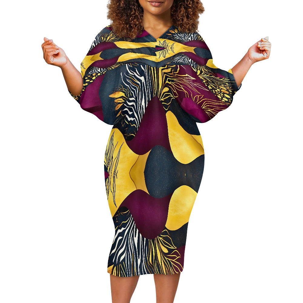 Ladies dolman sleeve bag hip skirt