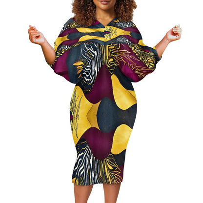 Ladies dolman sleeve bag hip skirt