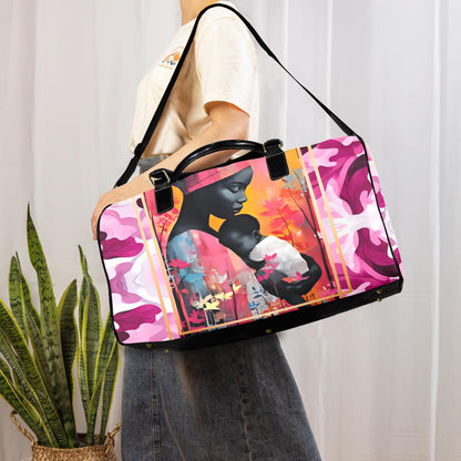 Mother's Day Travel Bag Large Capacity Travel Bag-Large (Black Short Patch) (1737)