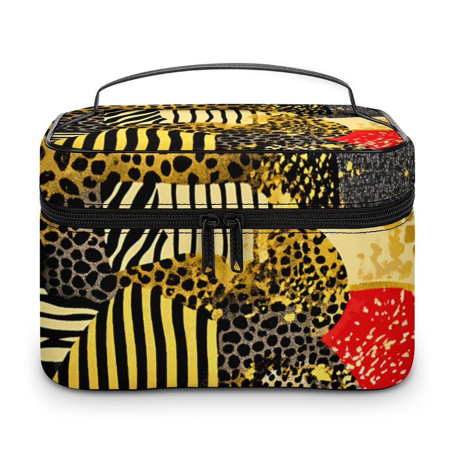 Make-up bag with Lychee pattern PU material