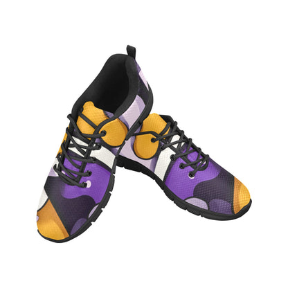 Purple and Gold Geometric Pattern Mens Breathable Sneakers Men's Breathable Running Shoes (Model 055)