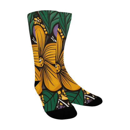Geometric and Floral Pattern Men's Socks Women's Custom Socks