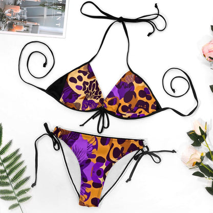 Plus Size Halter Tie Front Bikini Set BK2059 (All-Over Printing)