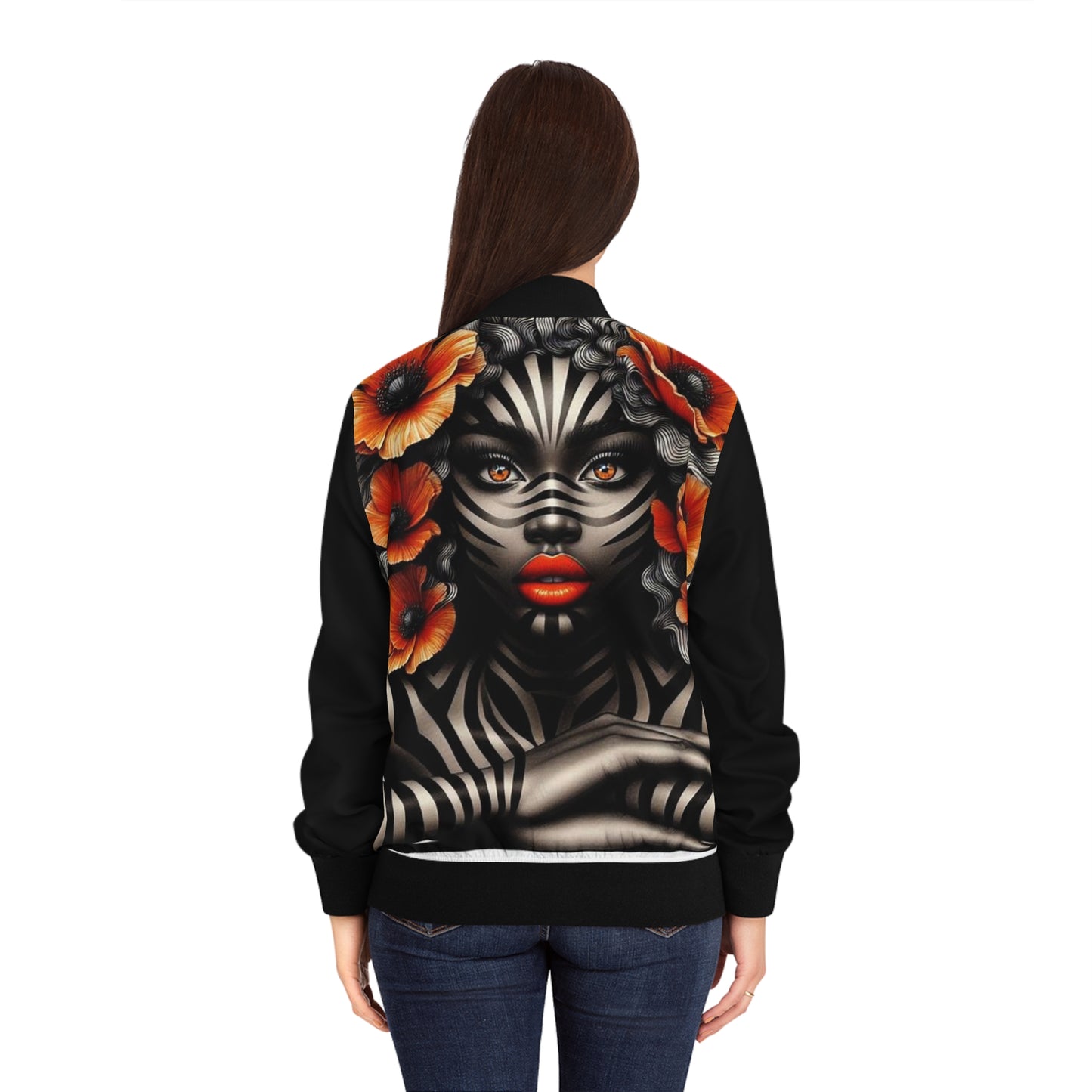Zebra Fantasy Women's Bomber Jacket (AOP) #ZF10
