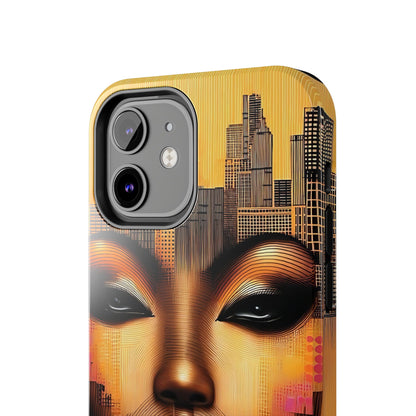 Afrocentric Tough Phone Case, City Girl On The Move Unique Design, Urban Street Style, Protective Cellphone Cover, Trendy Mobile Accessory