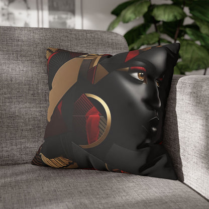 Square Pillowcase, Double Sided Print, Faux Suede Cover #FO2