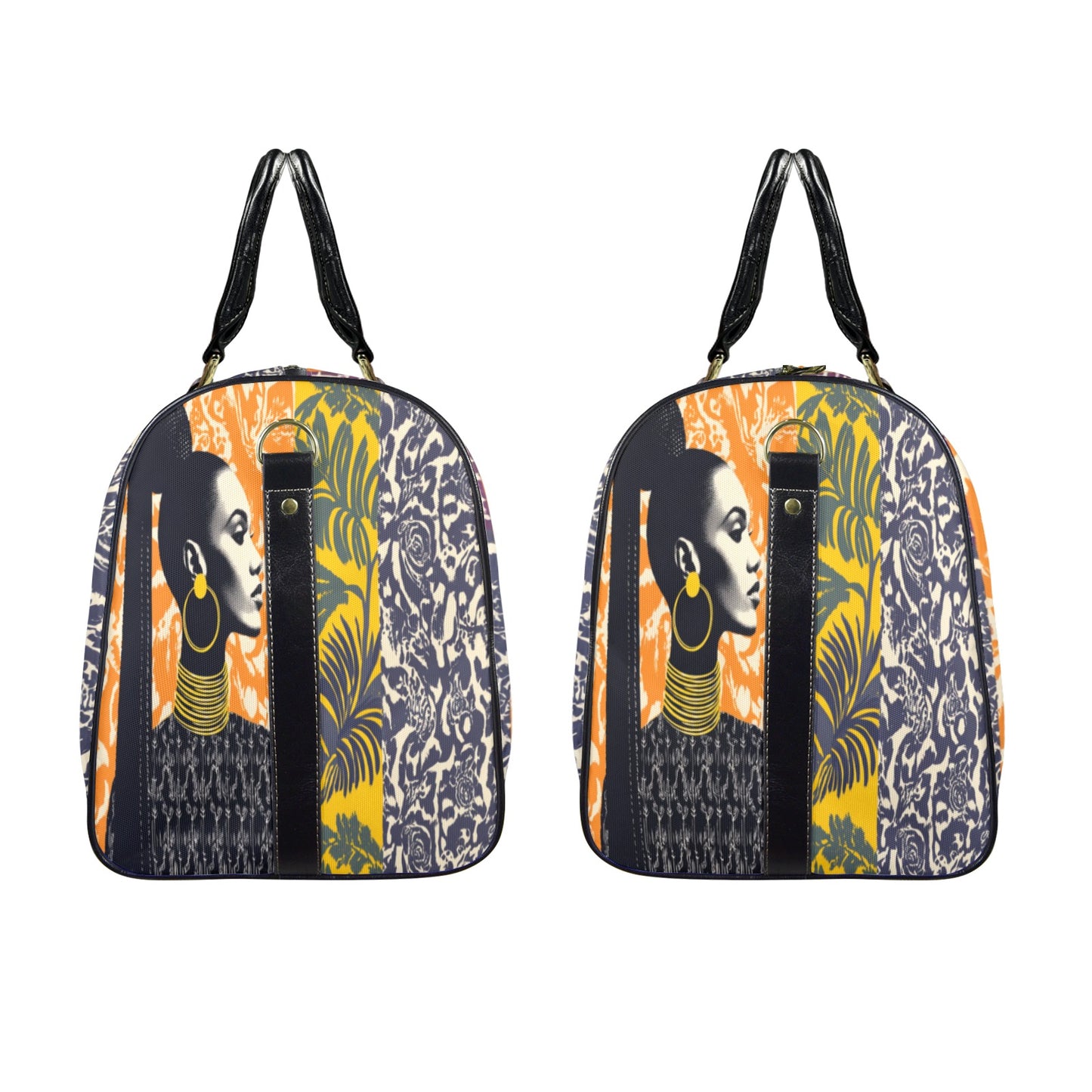 Legacy Personified Women's Large Capacity Travel Bag-Large (Black Long Patch) (1736) Large Capacity Travel Bag-Large (Black Long Patch) (1736)