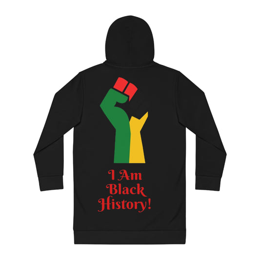 I AM Black History Bold African Print Women's Hoodie Dress - Stylish & Comfortable Statement Piece #!ABH3