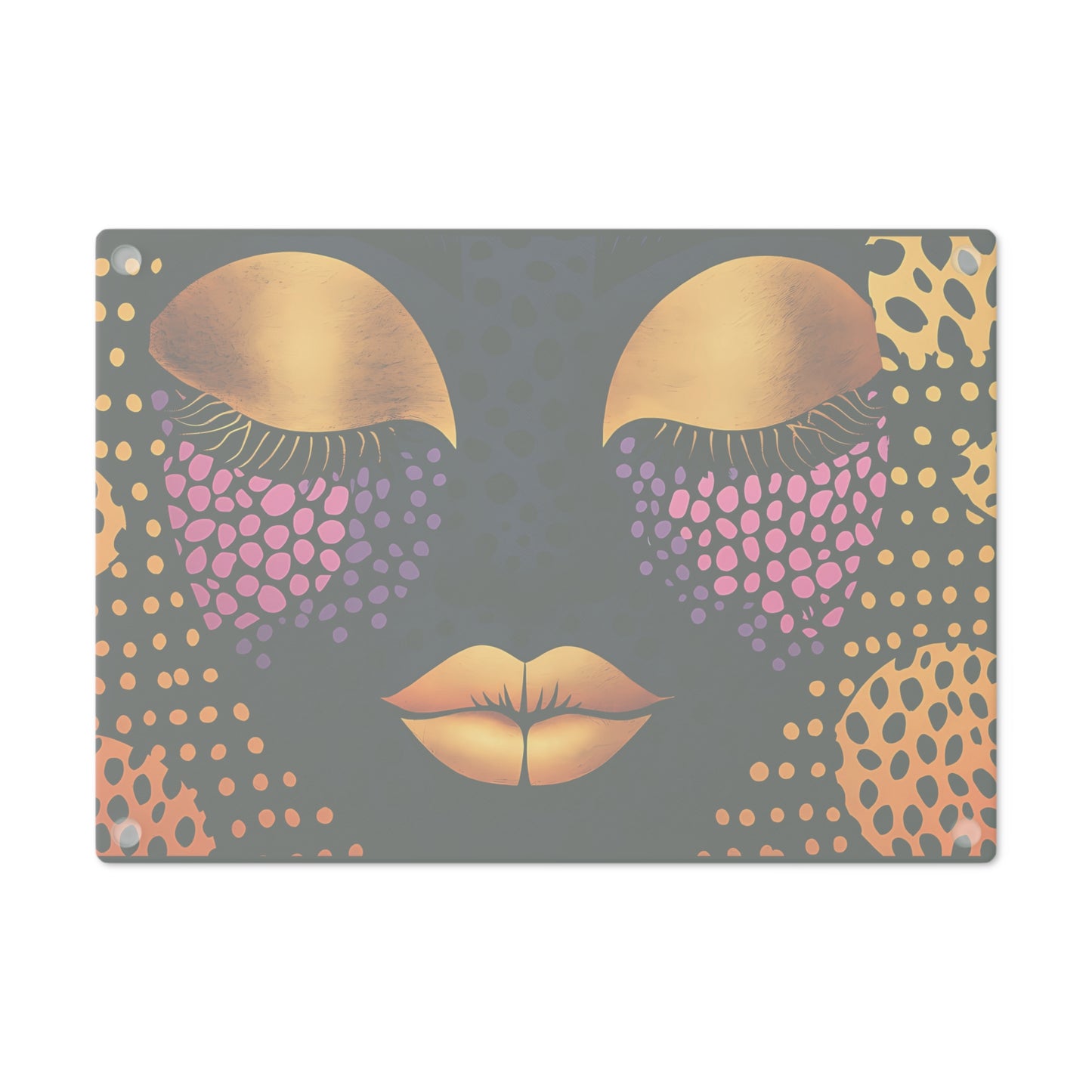 Artistic Glass Cutting Board with Elegant Face Design, Unique Kitchen Decor, Gift for Foodies, Modern Cooking, Stylish Kitchen Accessories