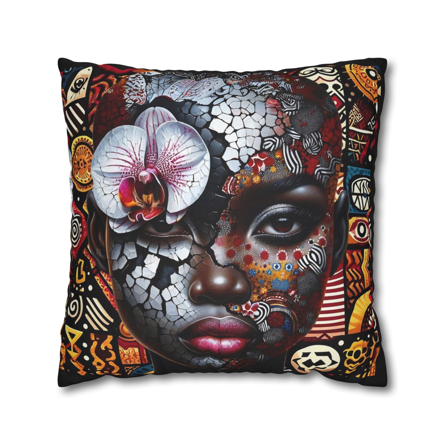 Cracked Beauty Spun Polyester Square Pillowcase #CB1