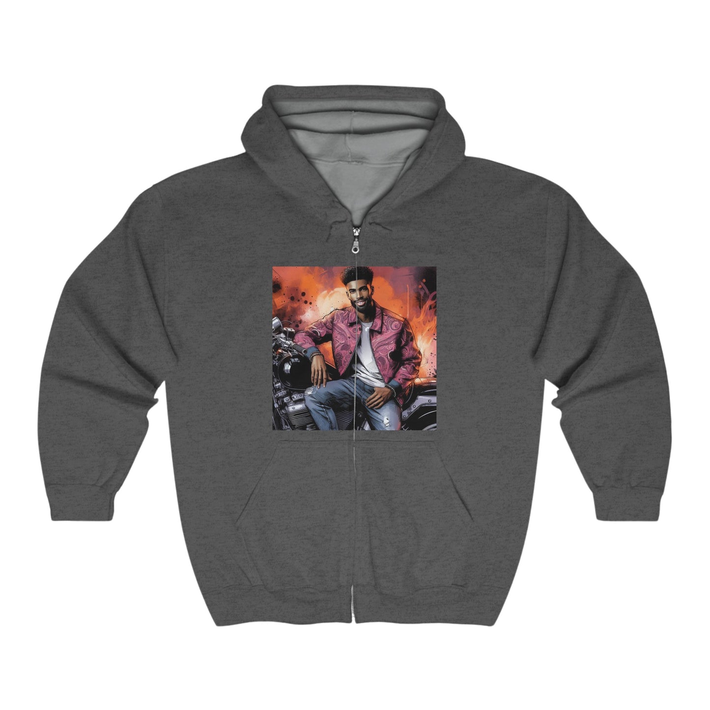 Born To Ride Unisex Heavy Blend™ Full Zip Hooded Sweatshirt #13MU