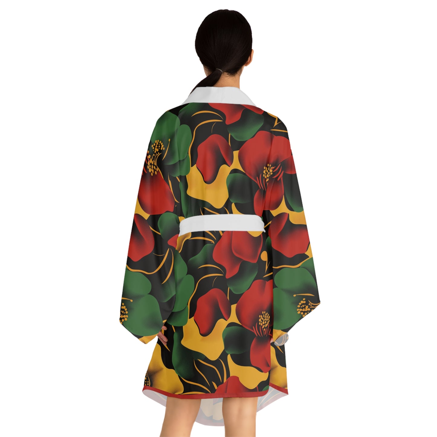 Floral Long Sleeve Kimono Robe - Cozy Loungewear Perfect for Relaxation Spa Days Gift for Her Summer Nights Unique Fashion