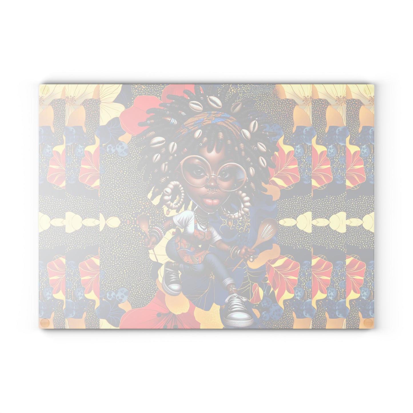 Glass Cutting Board, Afrocentric Kitchen Decor, Ankara Pattern Glass Board, Ethnic Design Cheese Board, Unique Housewarming Gift