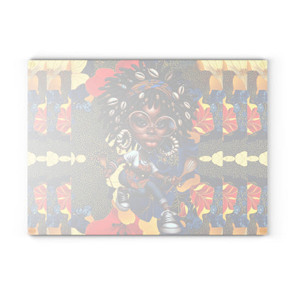 Glass Cutting Board, Afrocentric Kitchen Decor, Ankara Pattern Glass Board, Ethnic Design Cheese Board, Unique Housewarming Gift