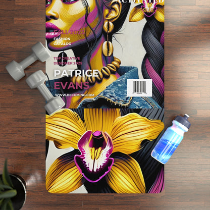 Artistic Rubber Yoga Mat - Vibrant Floral Design Fitness Gift Home Workouts Meditation Yoga Enthusiasts Self-Care