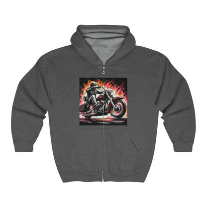 Born To Ride Unisex Heavy Blend™ Full Zip Hooded Sweatshirt #13MU