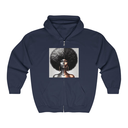 Afro Power Unisex Heavy Blend™ Full Zip Hooded Sweatshirt #AP8
