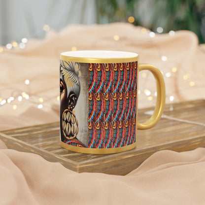 Platinum Beauty African Art Metallic Mug