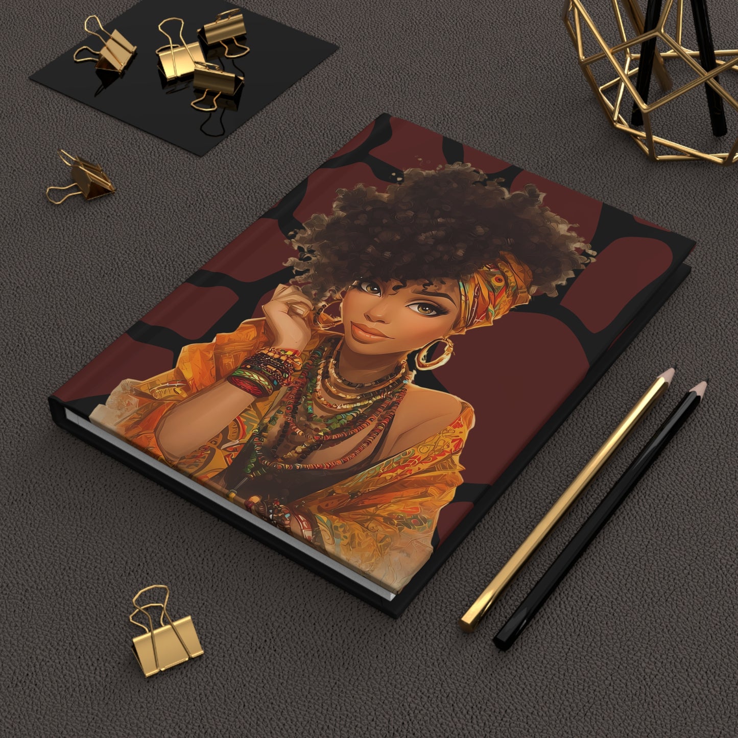 Afrocentric Hardcover Journal, Coffee Lover Planner, Black History Notebook, Inspirational Diary, Empowerment Sketchbook, Gratitude Journal,