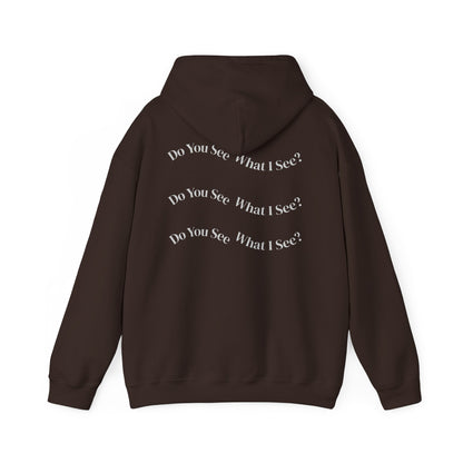 Do You See What I See? Afrocentric Abstract Puzzle Piece Unisex Hoodie Sweatshirt, Woman Print Face Hand Art, Hooded, Black