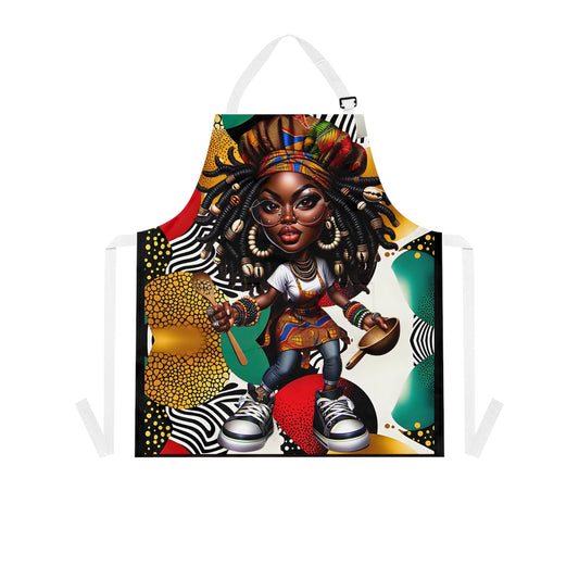 Afrocentric Apron - Bold Graphic Kitchen Cooking Wear, African Inspired Chef Apron