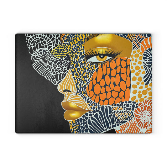 Artistic Glass Cutting Board - Unique Kitchen Decor, Gift for Chefs, Modern Home, Housewarming, Cooking Enthusiasts, Colorful Artwork