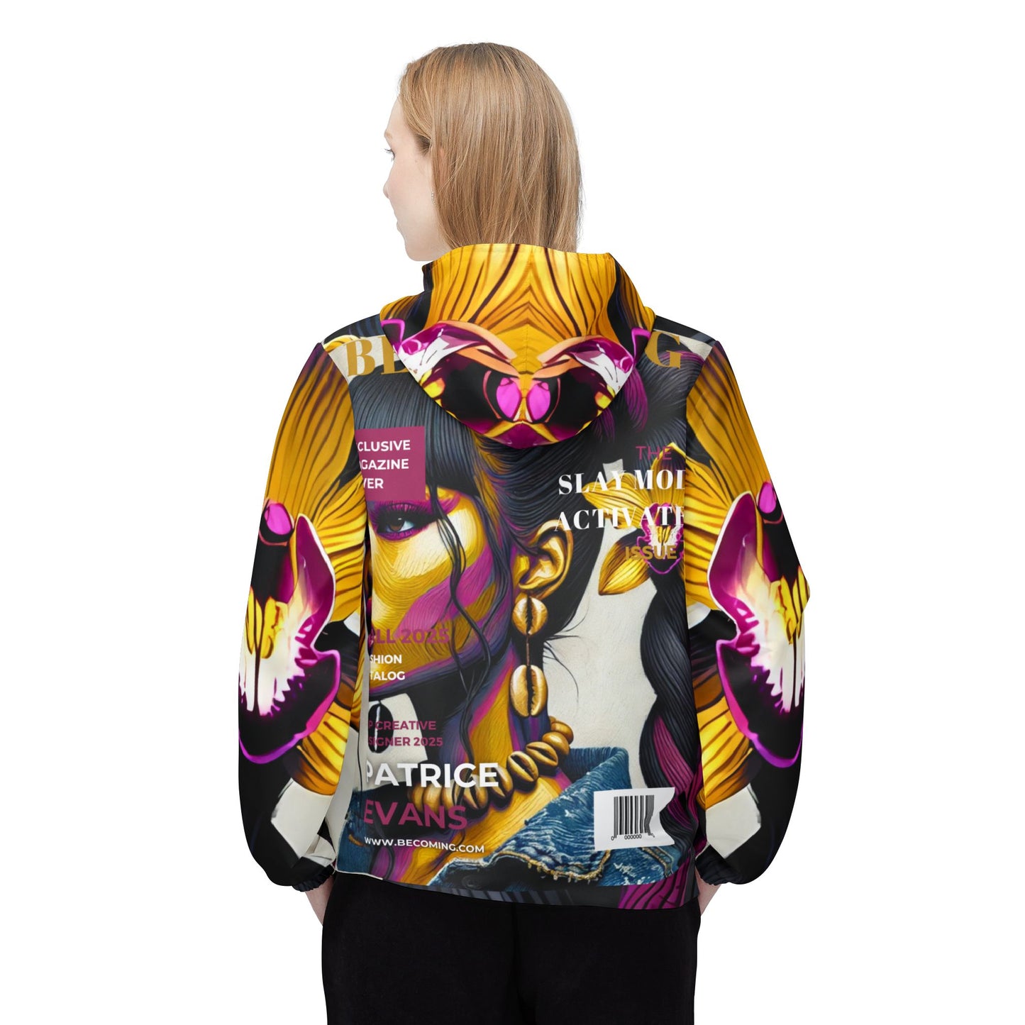 Becoming Vibrant Floral Windbreaker Jacket, Stylish for Spring, Trendy Outerwear, Perfect Gift, Festival Wear, Casual Jacket #B4