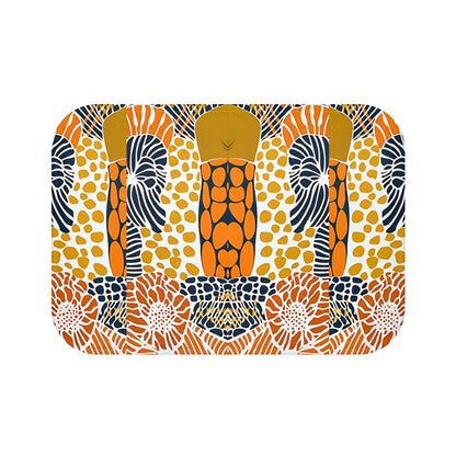 Vibrant Botanical Bath Mat, Boho Bathroom Decor, Modern Home Accent, Cozy Gift for Art Lovers, Unique Bath Accessory