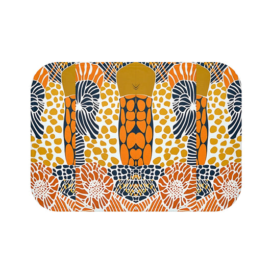 Vibrant Botanical Bath Mat, Boho Bathroom Decor, Modern Home Accent, Cozy Gift for Art Lovers, Unique Bath Accessory