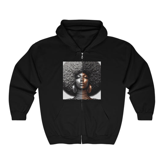 Afro Power Unisex Heavy Blend™ Full Zip Hooded Sweatshirt #AP10