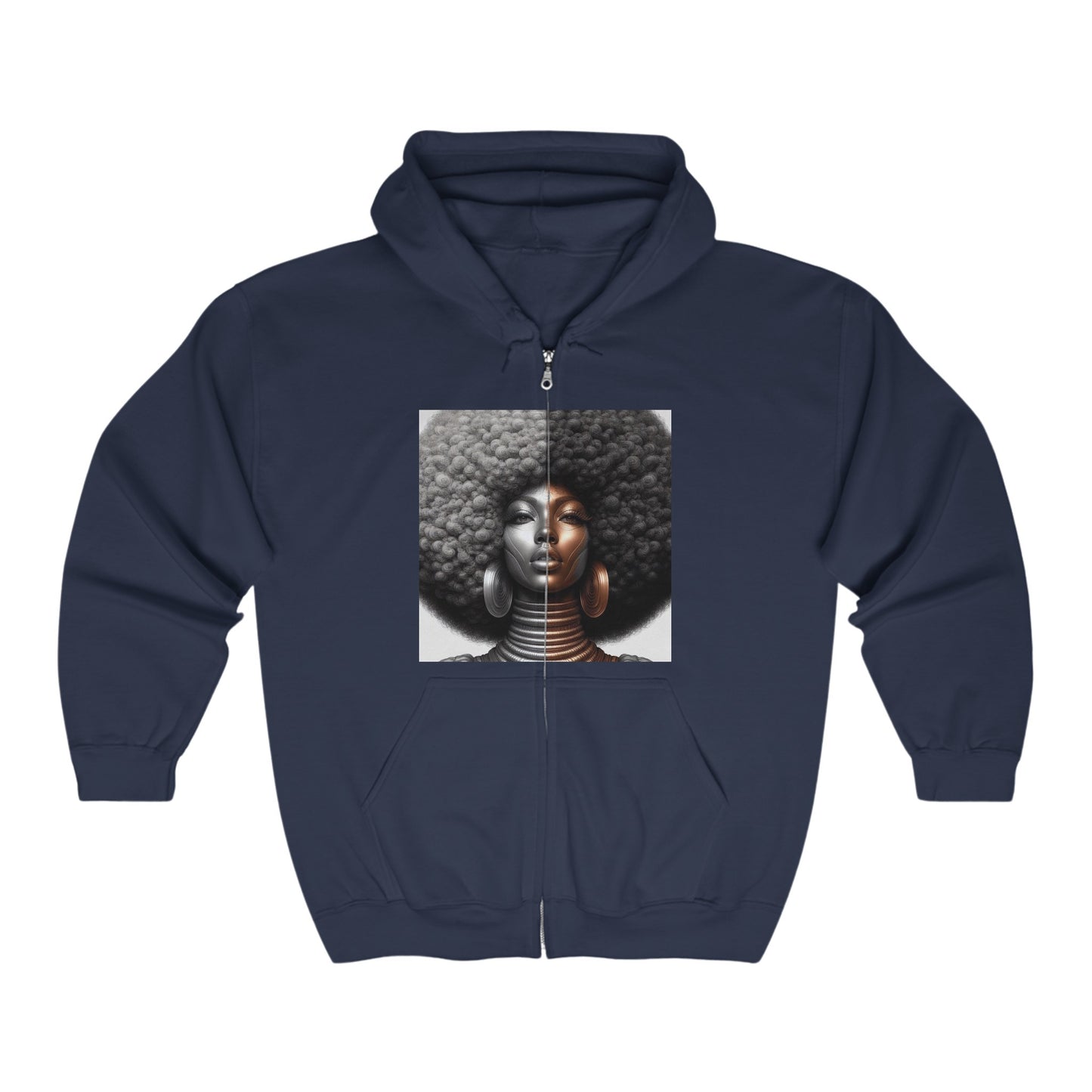 Afro Power Unisex Heavy Blend™ Full Zip Hooded Sweatshirt #AP10