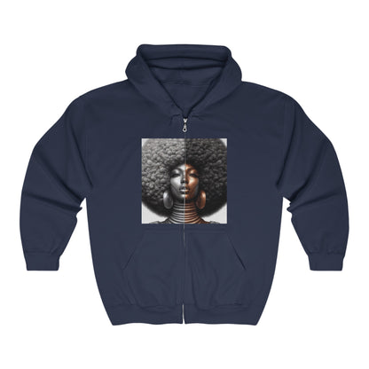 Afro Power Unisex Heavy Blend™ Full Zip Hooded Sweatshirt #AP10