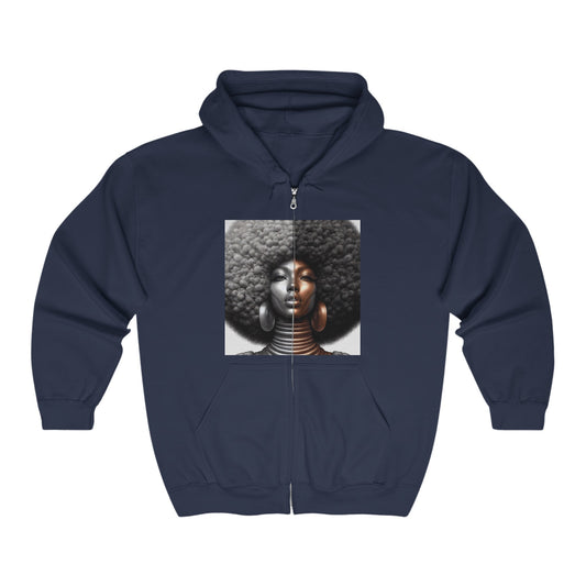 Afro Power Unisex Heavy Blend™ Full Zip Hooded Sweatshirt #AP10