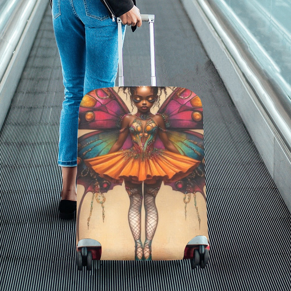 AfroCentric Butterfly Winged Ballerinas Luggage Cover/ Medium 22"-25" Luggage Cover/Medium 22"-25"